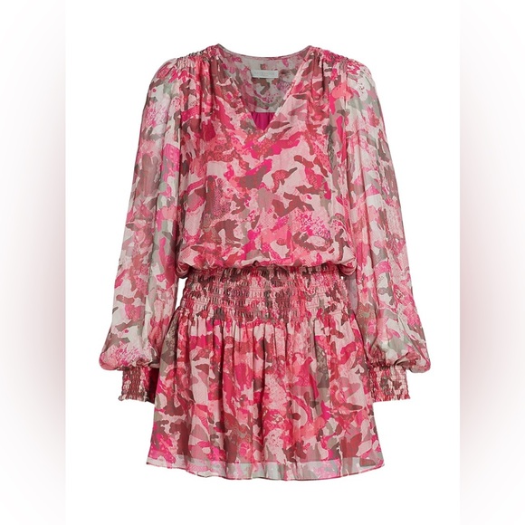 SOLD ON EBAY Ramy Brook Shaw Smocked Mini Dress in Pink Floral size XXS - Picture 11 of 12